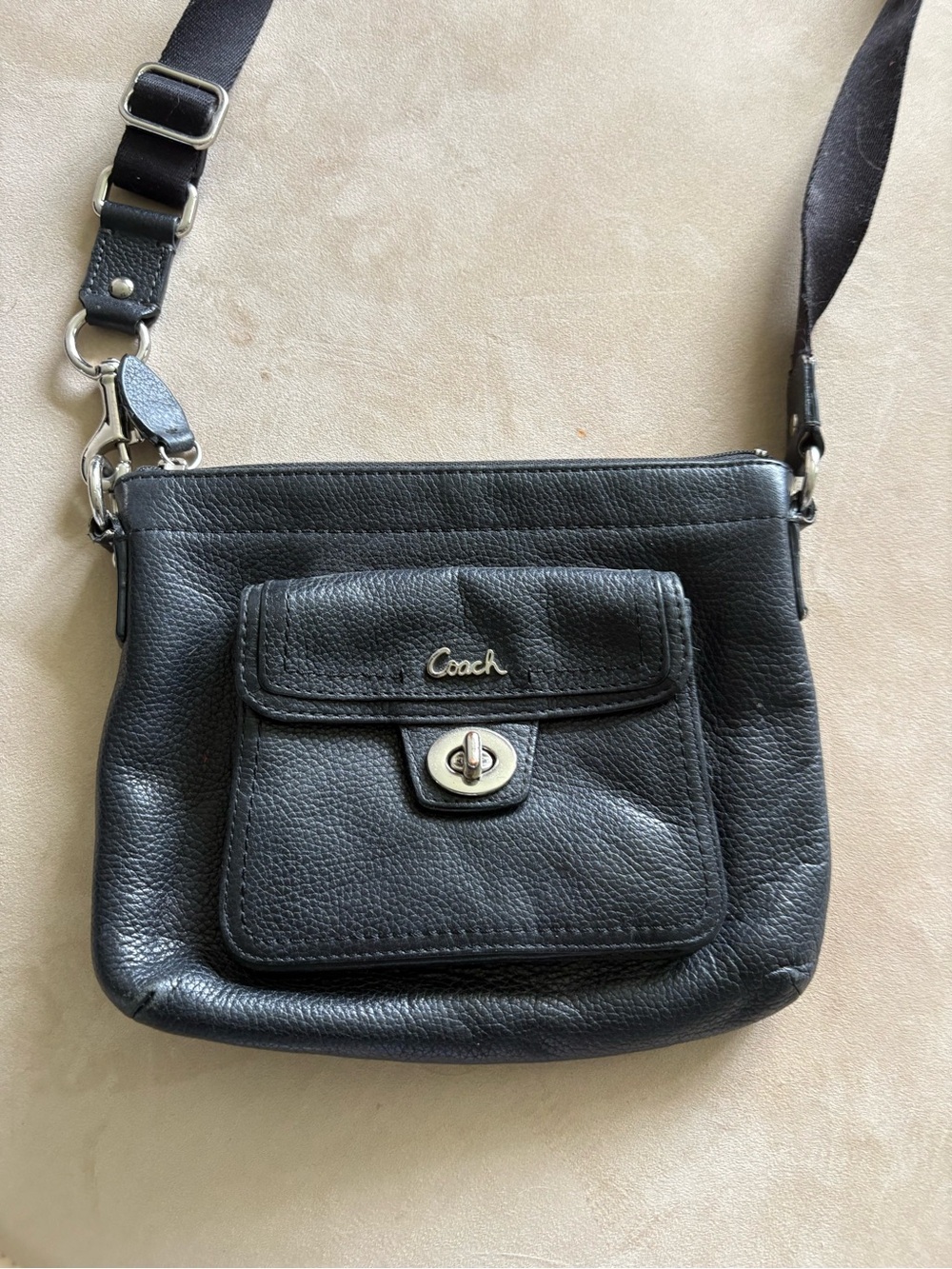 2000s Coach Black Leather Crossbody Bag Brand New